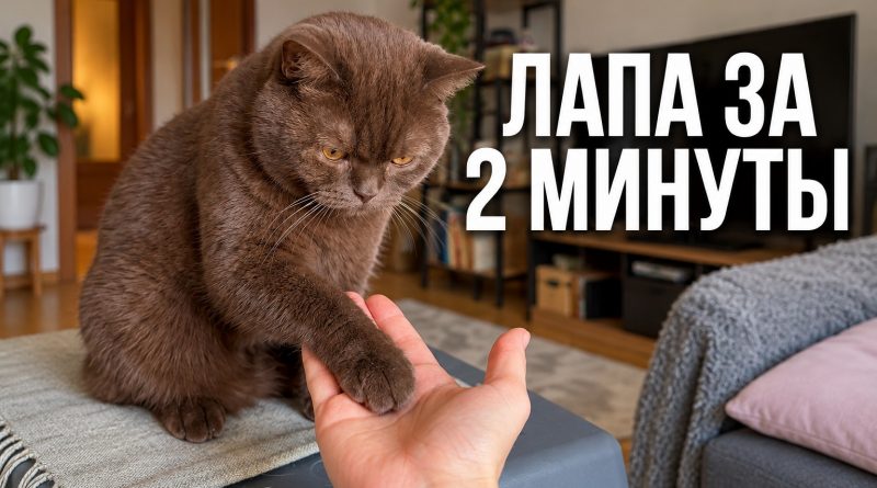 кот дает лапу